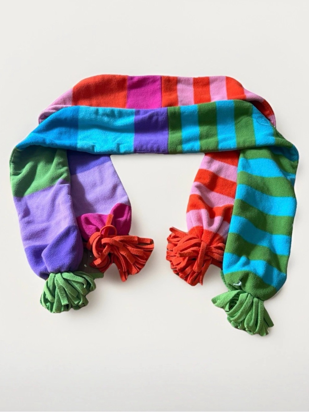 Gap Kids Multicolor Striped Knit Scarf with Tassels - Bright Rainbow